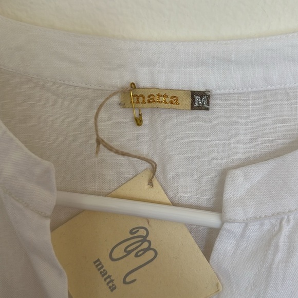 NWT Matta Women's Martina Linen Dress in white - Picture 8 of 9